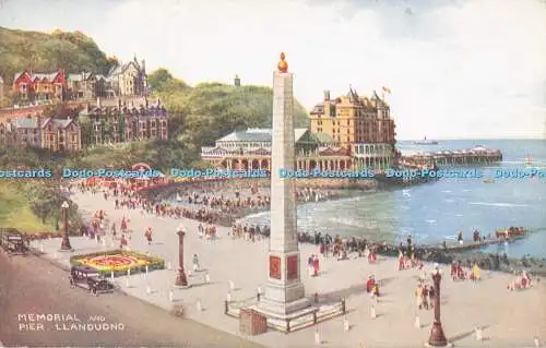 R717709 Llandudno Memorial and Pier Valentine Art Farbe Brian Gerald