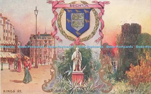 R717788 Brighton Kings Rd Statue Pavillon Gärten Lewes Castle W E B London The