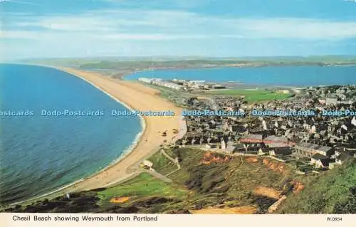 R718971 Chesil Beach zeigt Weymouth von Portland E T W Dennis Scarborough Lon