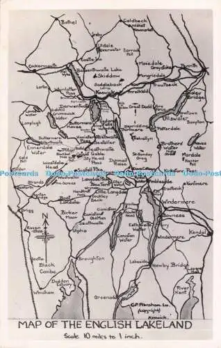 R717875 Karte der englischen Seenplatte G P Abraham Keswick