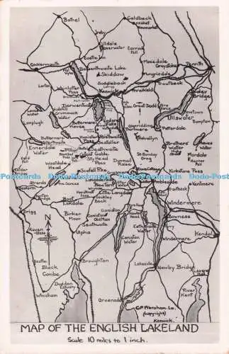 R717895 Karte der englischen Seenplatte G P Abraham Keswick