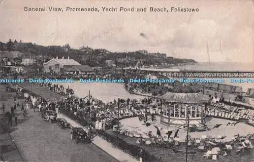 R718023 Felixstowe Gesamtansicht Promenade Yacht Teich und Strand