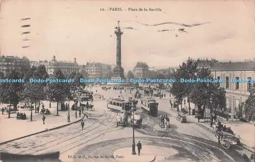 R718025 Paris Place de la Bastille L et O PM London 1928