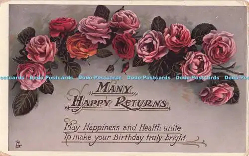 R719585 Many Happy Returns Tuck Gem Birthday Series No R 2101