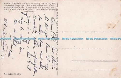 R719887 Lahneck An Der Mundung der Lahn Karl Rud Bremer Köln a Rh