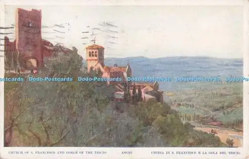 R719893 Assisi Kirche S Francesco und Schlucht der Tescio Medici Gesellschaft Lond