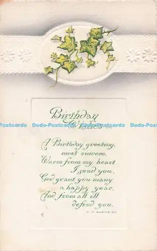 R719940 Birthday Wishes Wildt and Kray London Series No 3264