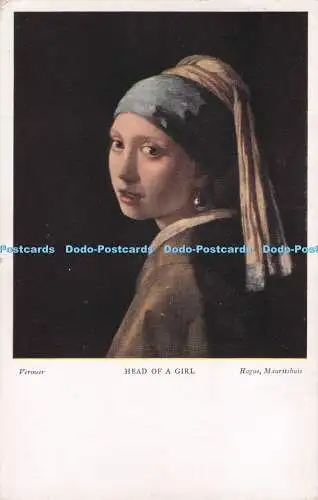 R719945 Hague Mauritshuis Head of a Girl Vermeer Medici Society London No 120 PM