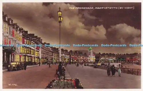 R720137 Aberystwyth By Night The Promenade Valentine RP