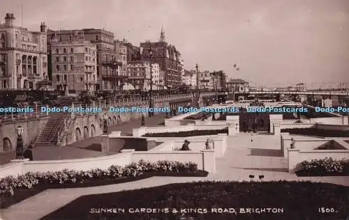 R720375 Brighton Sunken Gardens and Kings Road PM Sussex RP 1927