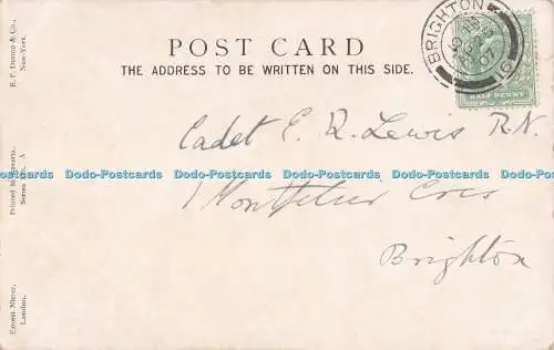 R722656 Schiff im Meer Ernest Nister London Serie 119 A E P Dutton PM Brighton