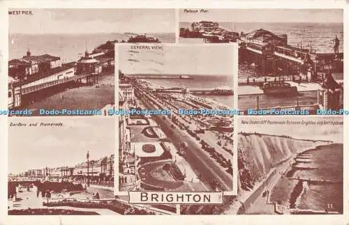 R720579 Brighton West Pier Palace Pier General View Gardens and Promenade Englan