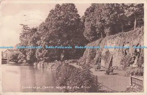 R720809 Tonbridge Castle Walk by the River F Frith and Co Ltd Reigate 1954