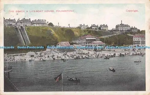 R720865 Folkestone The Beach and Lifeboat House D G and D