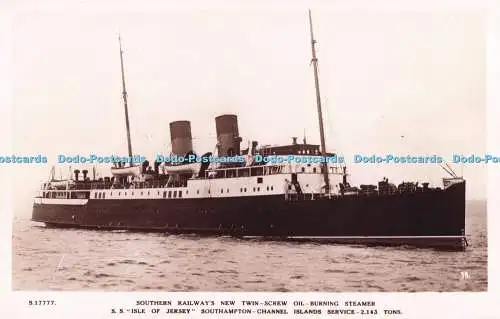 R721159 Southern Railway New Twin Screw Oil Burning Steamer S Isle of Jersey S