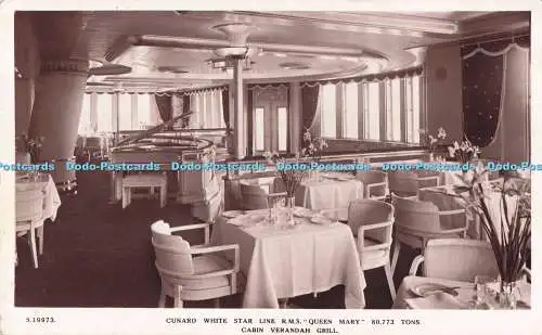 R721198 Cunard White Star Line R M S Queen Mary Cabin Veranda Grill Bridge Hous