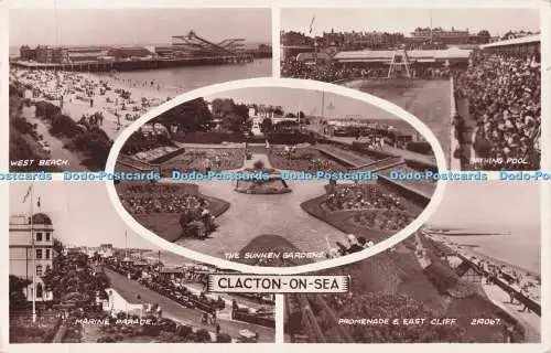 R721211 Clacton on Sea Marine Parade Promenade und East Cliff West Beach Baden