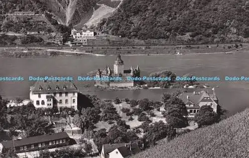 R723563 Kaub am Rhein Rheinpartie mit der Pfalz Fotoprint A Mauthe