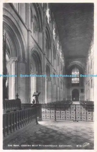 R724185 Blick West Peterborough Kathedrale Das Kirchenschiff Walter Scott Bradford RP