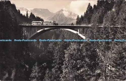 R725118 Straße Frutigen Adelboden Neue Hohstegbrücke Mit Postauto Wildstrubel F