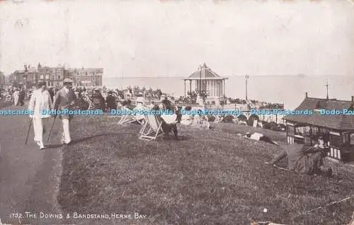 R725467 Herne Bay The Downs and Bandstand J Salmon Sevenoaks England 1922