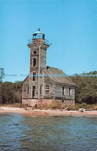 R725543 Michigan Munising verlassener Grand Island Leuchtturm auf Grand Island in M