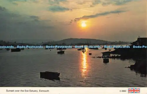 R726927 Exmouth Sonnenuntergang über der Exe-Mündung E T W Dennis Scarborough PM Axminste