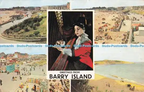 R726994 Grüße von Barry Island The Beach Promenade and Gardens 1966 Multi V