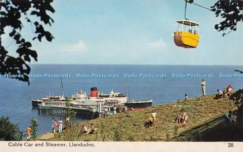 R726995 Llandudno Seilbahn und Dampfer Bamforth Holmfirth Yorkshire Farbe glänzend