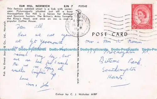 R727028 Norwich Elm Hill Ernest Joyce Plastichrome by Colourpicture C J Nicholas