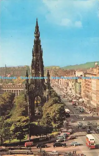 R727048 Edinburgh Princes Street Scott Monument J B White Colourmaster Internati