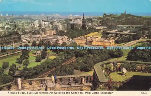 R727049 Edinburgh Princes Street Scott Monument Art Galleries and Calton Hill Fr