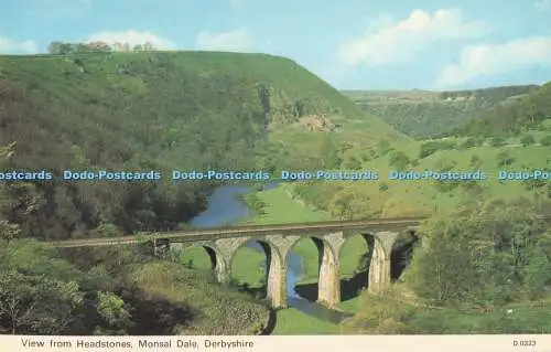 R727052 Derbyshire Monsal Dale Blick von Grabsteinen E T W Dennis Scarborough