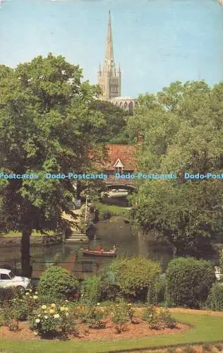 R726125 Norwich Pull Ferry and the Cathedral Jarrold