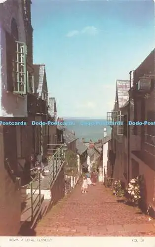 R726168 Clovelly Down a Long Jarrold Norwich England RP