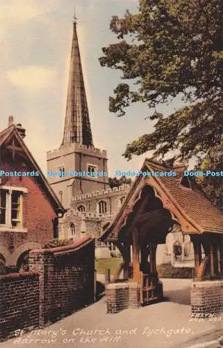 R726171 St Mary Church and Lychgate Harrow on the Hill F Frith Reigate