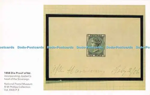 R726297 1856 Stempel Proof of 6d mit Joubert Head of the Sovereign Nationa