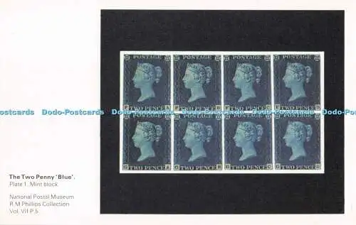 R726305 The Two Penny Blue Plate 1 Mint Black National Postal Museum R M Phillip