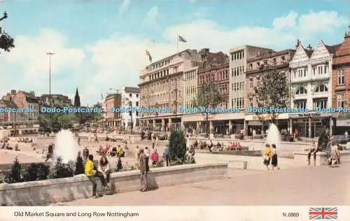 R727325 Nottingham Old Market Square and Long Row E T W Dennis Scarborough