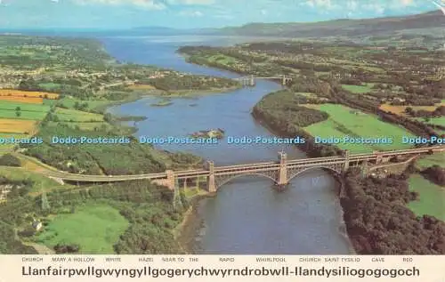 R727344 Menai Straits and Bridges Showing Swillies E T W Dennis Scarborough 1984