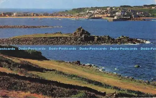 R727369 Scilly Hugh Town und der Hafen von den Golf Links St Mary F E Gibson