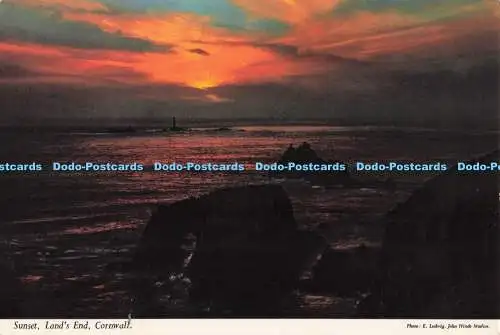 R727695 Cornwall Lands End Sunset John Hinde E Ludwig
