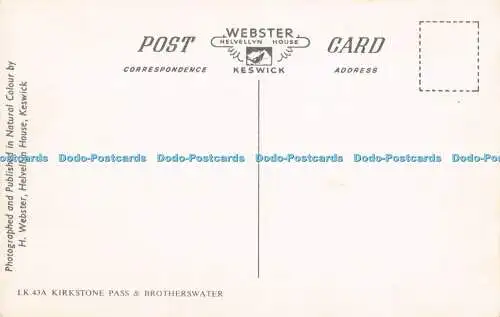 R728047 Kirkstone Pass und Brotherswater H Webster Helvellyn House Keswick