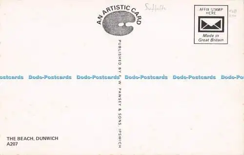R728428 Dunwich The Beach F W Pawsey Ipswich Eine künstlerische Karte