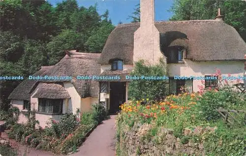 R728430 Exmoor reetgedeckte Cottages in Selworthy Die fotografische Grußkarte Nat