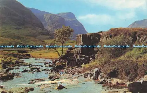 R728445 Glen Coe The River Coe and Three Sisters Photo Precision Colourmaster In