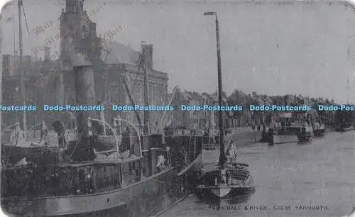 R724639 Great Yarmouth Town Hall an River Alumino PM Chichester 1905