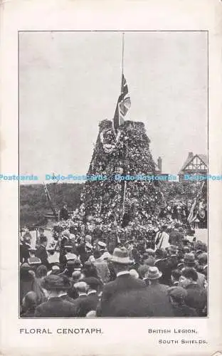 R722477 South Shields British Legion Floral Cenotaph Greenwood Printers