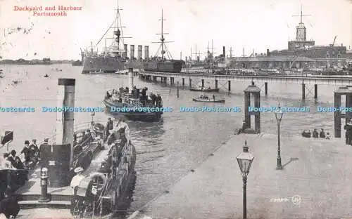 R722428 Portsmouth Dockyard and Harbour Valentine Serie 1913