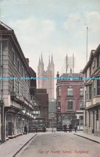 R722152 Ashford Top of North Street A H De Ath Maidstone Tunbridge Wells 1906